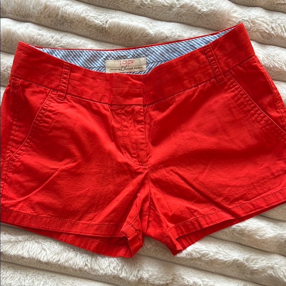 J. Crew Factory Red Bermudas with Relaxed Fit